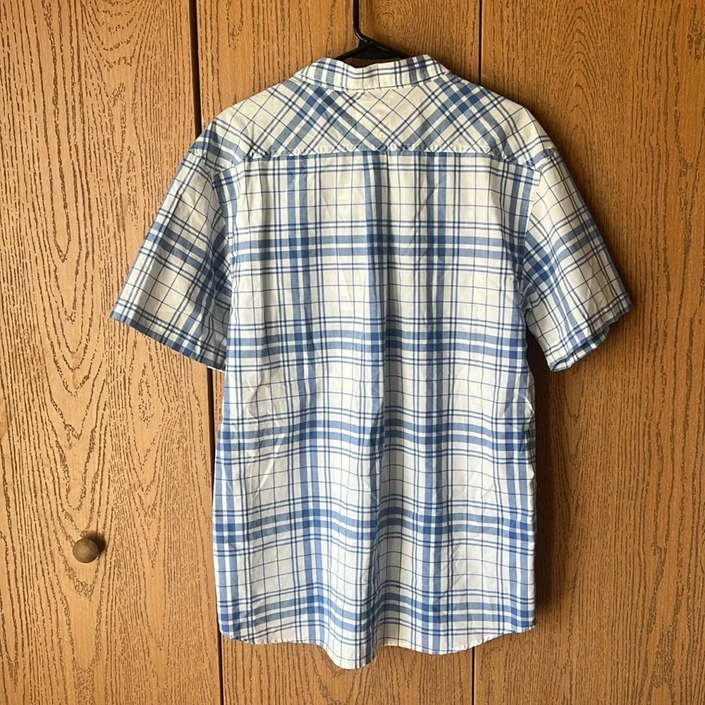 Levi’s Blue Plaid Button Down Shirt Men’s XL Short Sleeve Classic Casual